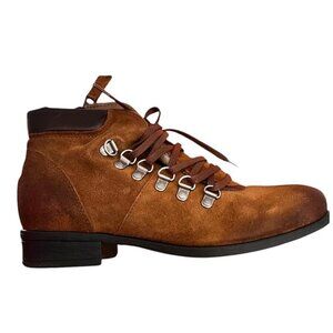 Miz Mooz Womens Brown Leather Lace Up Steffy Ankle Bootie Sz 8.5 New